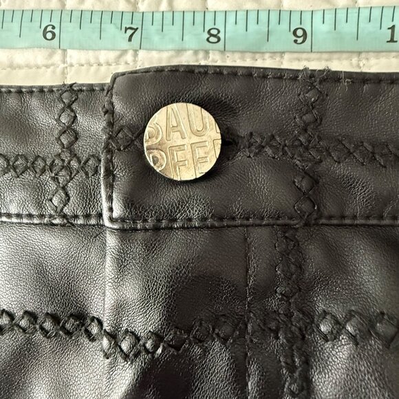 Baum Und Pferdgarten Black Faux Leather Checkered Pants Size 38 (US 8) Recycled - Picture 13 of 15